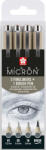 Sakura Pigma Micron Fineliner Set 6 Технически химикалки Grey 4 бр (POXSDK4C)