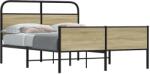 vidaXL ágykeret matrac nélkül 135x190 cm sonoma tölgyfa műfa (4100445)