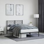 vidaXL fekete fém ágykeret fejtámlával 120 x 190 cm (374434)