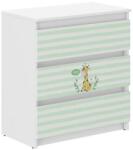  Ifjúsági 3 fiókos Komód - Zsiráf - fehér-zöld