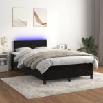 vidaXL fekete bársony rugós és LED-es ágy matraccal 120x200 cm (3134395)