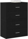 vidaXL 2 db fekete tölgy szerelt fa szekrény 2 fiókkal 60 x 31 x 40 cm (858824)
