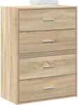 vidaXL 2 db sonoma tölgy szerelt fa szekrény 2 fiókkal 60 x 31 x 40 cm (858826)