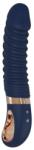 DreamToys Vibrator Nereos 10 Moduri Vibratii Functie Incalzire Silicon Lichid USB Albastru 23 cm Goddess Collection Vibrator