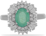  Smaragd Ezüst Gyűrű - Brazíliai Smaragd, Fehér Cirkónia