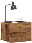 vidaXL 2 db kézműves tölgy falra szerelhető éjjeliszekrény 40x32x30 cm (855945)