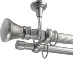  Kolosos Dupla Függönyrúd - Fém, Ezüst - 360 cm (KOLOSOS-ZIMTATA-SILVER-02-360)