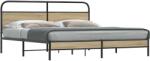 vidaXL füstös tölgy színű fém ágykeret matrac nélkül 193 x 203 cm (3318671)