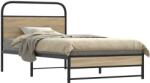 vidaXL ágykeret matrac nélkül 100x200 cm füstölt tölgy fűrészelt fa (4100369)