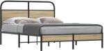 vidaXL ágykeret matrac nélkül 120x190 cm füstölt tölgy fűrészelt fa (4100353)