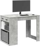 vidaXL íróasztal fiókkal és polccal betonszürke 102x62x77, 5 cm műfa (858689) - vidaxl