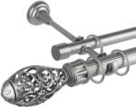 Toledo Dupla Függönyrúd - Fém, Ezüst - 360 cm (TOLEDO - D02-360)