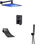  Zuhanycsap szett, Blackswan, M3.7 LED típus, matt fekete modell, mérete 40 cm (UCBA262)