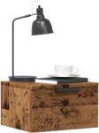 vidaXL 2 db antik fa színű falra szerelhető éjjeliszekrény 34x30x20 cm (856980)