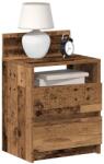 vidaXL 2 db antik fa színű éjjeliszekrény 2 fiókkal 40x33x60 cm (858575)