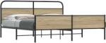 vidaXL füstös tölgy színű fém ágykeret matrac nélkül 183 x 213 cm (3318675)