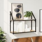 vidaXL 2 szintes sonoma tölgy színű szerelt fa fali polc 60x21x51 cm (835460) - vidaxl