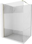 Mexen Kioto Walk-in Zuhanyfal - 100x200 cm - 8 mm Átlátszó/Szatén Üveg - Arany Profil (5907709129221)