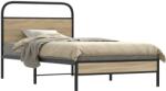 vidaXL ágykeret matrac nélkül 100x190 cm füstölt tölgy fűrészelt fa (4100350)