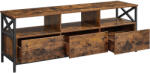 VASAGLE TV-állvány - Rusztikus Barna/Fekete - 147x40x50cm