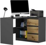 Mobene Modern sarok számítógépasztal N4 - antracit - artisan tölgy (N4AntracitArtisan)