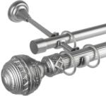  Venetia Dupla Függönyrúd - Fém - 400 cm - Ezüst (VENETIA - D02-400)