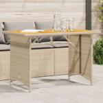 vidaXL Kertasztal - Polyrattan - Akácfa - 110x68x70 cm (366357)