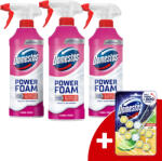 Domestos Power Hab spray Floral Fresh 3x435ml + Ajándék Domestos WC rúd