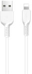  USB töltő- és adatkábel, Lightning, 100 cm, 2400 mA, törésgátlóval, Hoco X13 Easy, fehér