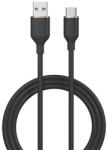  USB töltő- és adatkábel, USB Type-C, 120 cm, 2400 mA, gyorstöltés, Devia Jelly, EC629, fekete