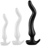 DarkSil Noth Curve L - prémium, hosszú anális kényeztető, fekete