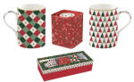Easy Life Porcelánbögre 350ml, 2db+fémdoboz 7, 5x7, 5x9cm, ajándékszett dobozban, Fancy Christmas, Atmosphere (1497FACH)