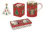 Easy Life Porcelánbögre 350ml, +teafiltertartó 8, 5x10, 5cm+fémdoboz 7, 5x7, 5x9cm, ajándékszett dobozban, Jingle Bells, Atmosphere (1498JING)
