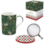 Easy Life Porcelán szűrősbögre tetővel, 350ml, dobozban, Fancy Christmas, Atmosphere (105FACH)