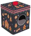 Easy Life - R2S konyha Mézeskalácsos ablakos fémdoboz süteményekhez - 14, 5x13x13 cm - Gingerbread (VR-092GING) - mindenkiaruhaza