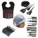 Pauco Set Complet pentru Vopsit Parul cu Casca Suvite si Croseta Metalica, Pelerina, Clipsuri, Bol si Pensule