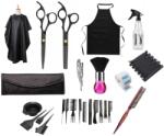 Pauco Set kit frizerie coafor complet Aurora cu foarfeca tuns filat brici perie tapat par
