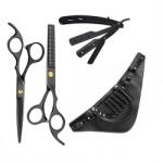 Pauco Set kit frizerie coafor foarfeci tuns filat brici brau Getta