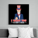 printfashion I want you to grow a beard - Vászonkép - Fekete (6840522)