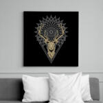 printfashion Mandala szarvas - Vászonkép - Fekete (6653413)