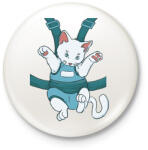 printfashion Cica hordozó - Kitűző, hűtőmágnes - Fehér (11746644)