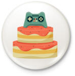 printfashion Gamer szülinap - Kitűző, hűtőmágnes - Fehér (5126226)