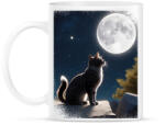 printfashion Macska és hold - Bögre - Fehér (16619633)
