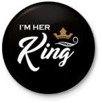 printfashion I'M HER KING - Kitűző, hűtőmágnes - Fekete (3095797)