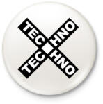 printfashion TECHNO X - Kitűző, hűtőmágnes - Fehér (3083476)