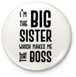 printfashion Big sister boss - Kitűző, hűtőmágnes - Fehér (7012187)
