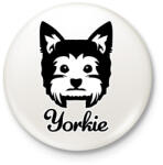 printfashion Yorkie - Kitűző, hűtőmágnes - Fehér (3088832)