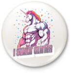 printfashion Kigyúrt unikornis - Kitűző, hűtőmágnes - Fehér (14154717)
