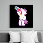 printfashion Ivó unikornis - Vászonkép - Fekete (13709178)