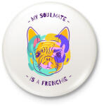 printfashion Francia Bulldog - Kitűző, hűtőmágnes - Fehér (9471073)